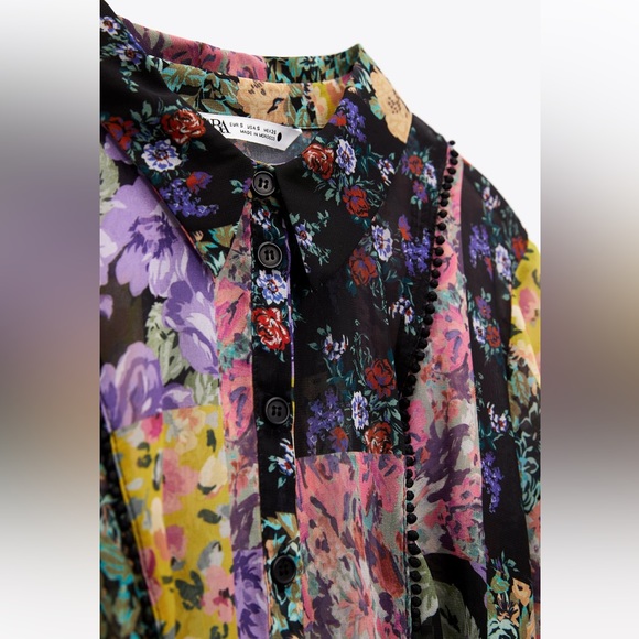 ZARA PRINTED RUFFLED SHORT DRESS - Picture 8 of 8